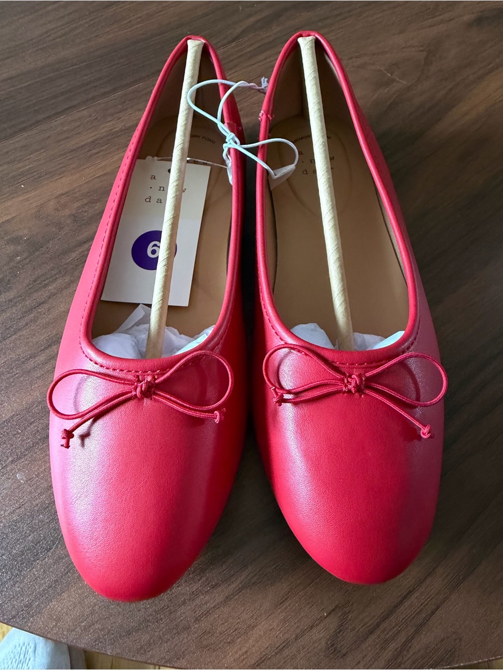 a new day Red Bow Ballet Flats